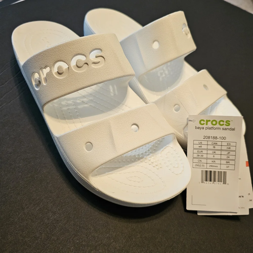 CROCS White Baya Platform Slides - Picture 2 of 7